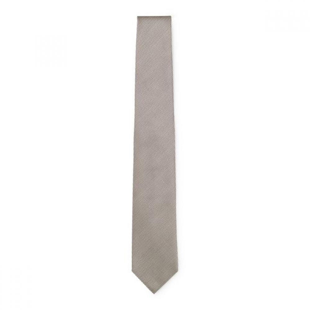 Boss Jacquard Pattern Silk Tie Dark Beige 50555618255 ONESI