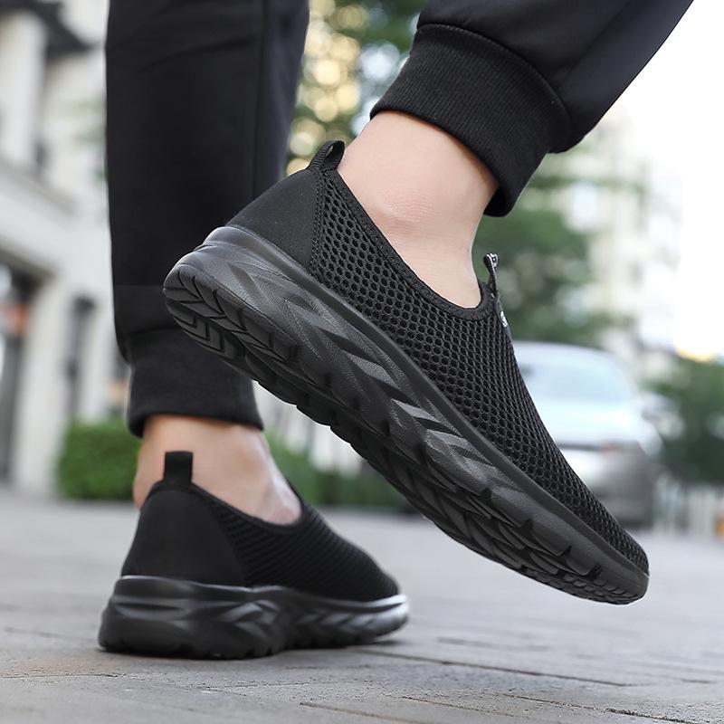 Men's Plus Size Summer Breathable Slip-on Mesh Shoes - Lightweight Soft Sole for Walking, Travel, Sports