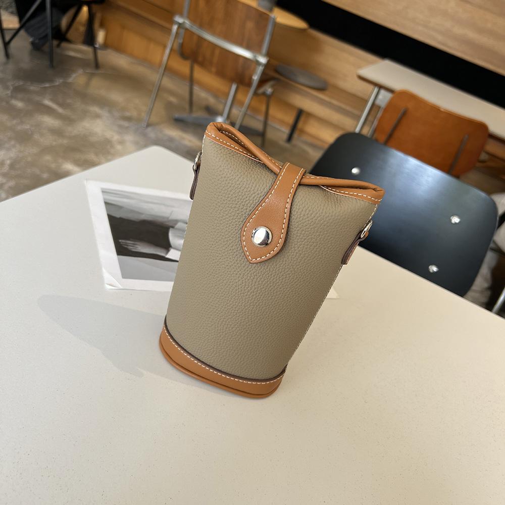 2025 Nowe Mini Damskie Torby Crossbody Dwukolorowa Skóra Naturalna Mała Torba na Ramię Torebka Pierwsza Warstwa Skóry Bydlęcej Torba Wiaderko Portmonetka