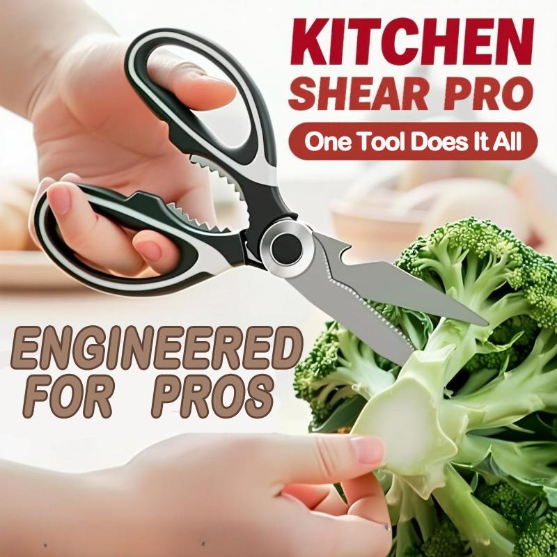 Stainless Steel Multi-Purpose Scissors, Heavy-Duty, Abrasion-Resistant, Sharp Shears for Cutting, Opening Boxes, Slicing