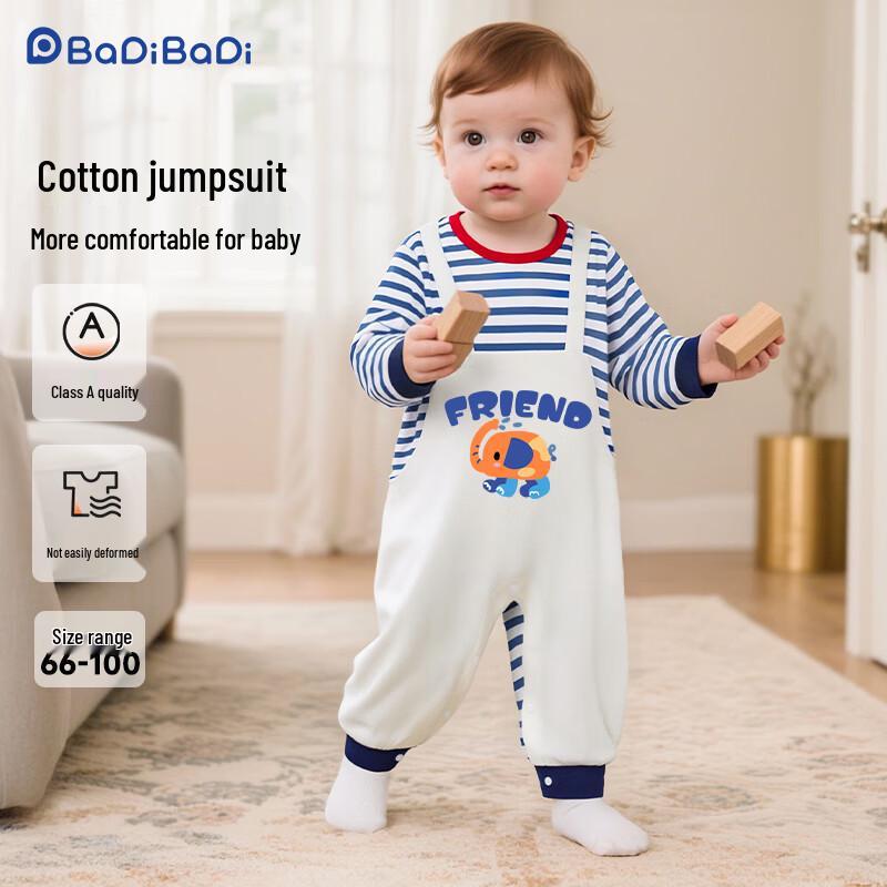 Baby Unisex Long-Sleeve Cotton Romper 80