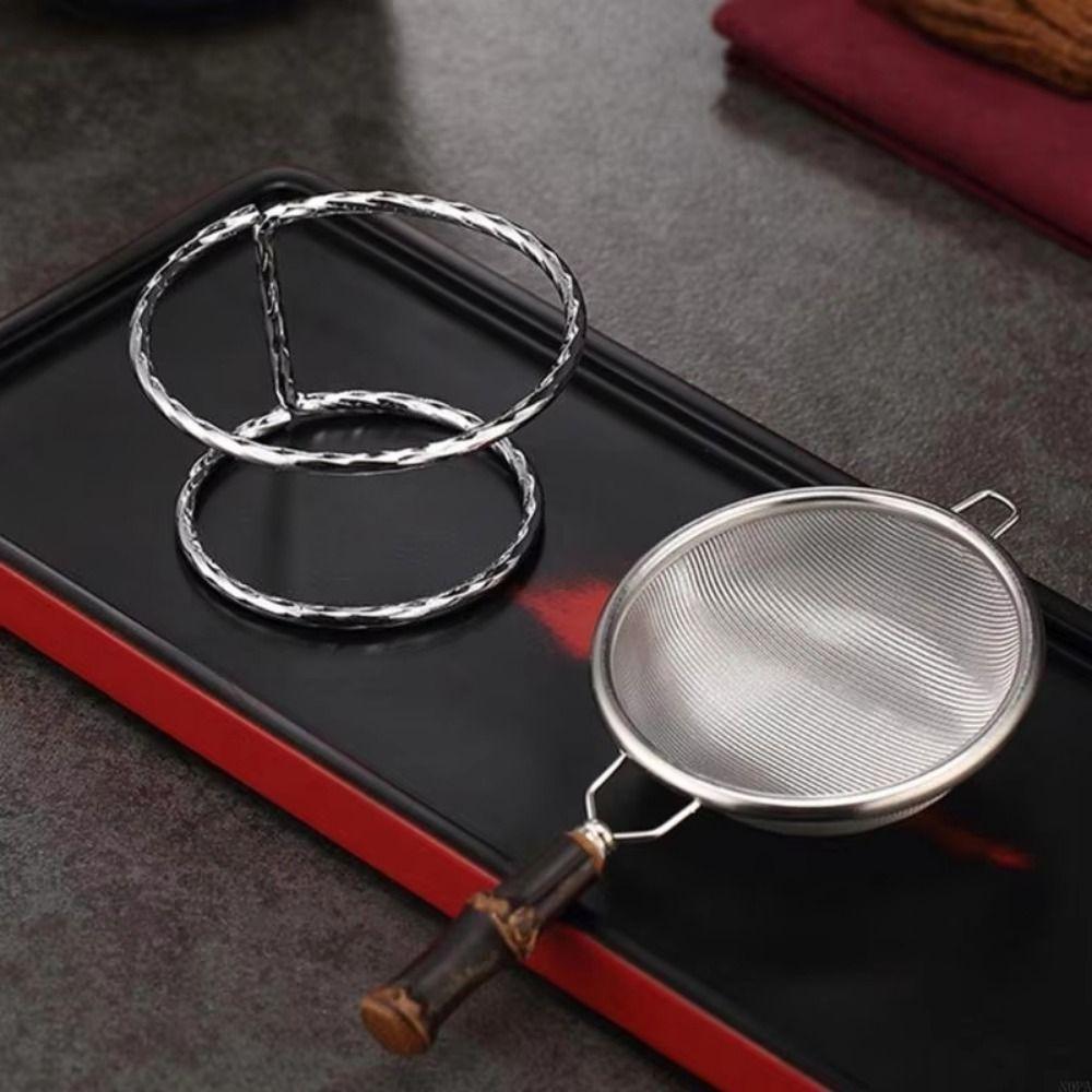 Stainless Steel Mesh Food Filter Bamboo Handle Fine Mesh Colander Metal Tea Infuser  Loose Tea Leaf