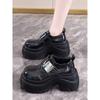 Fashion New 2025 Autumn 9CM High Heels Casual Leather Shoes Women Chunky Sneakers Comfortable Pumps High Platform Walking Shoes Woman