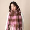 Scarf women's autumn and winter new plaid thickened shawl high-end atmosphere warm scarf