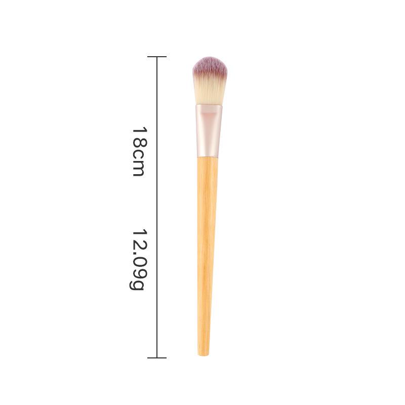 Bamboo Handle Makeup Brush Set: Includes Powder, Concealer, Foundation, Mask, and Eyeshadow Brushes