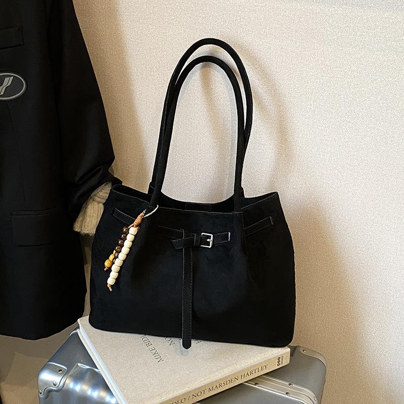 Large Capacity Suede Bag Women's Autumn and Winter 2025 New Versatile Casual Shoulder Bag Student Class Tote Bag