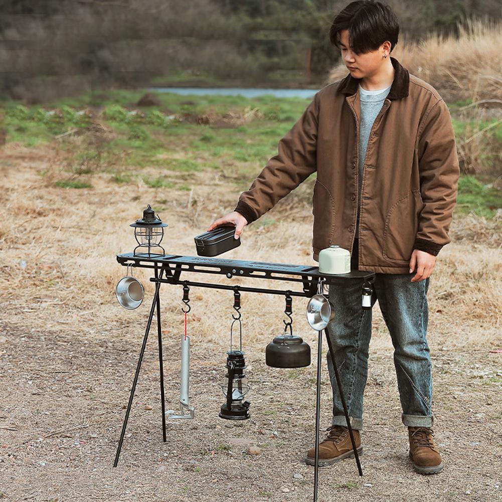 Folding Camping Tripod Top Plate Aluminum Alloy Triangle Storage Hanger Outdoor Camping Hanging Rack Top Plate with Hanging Hole
