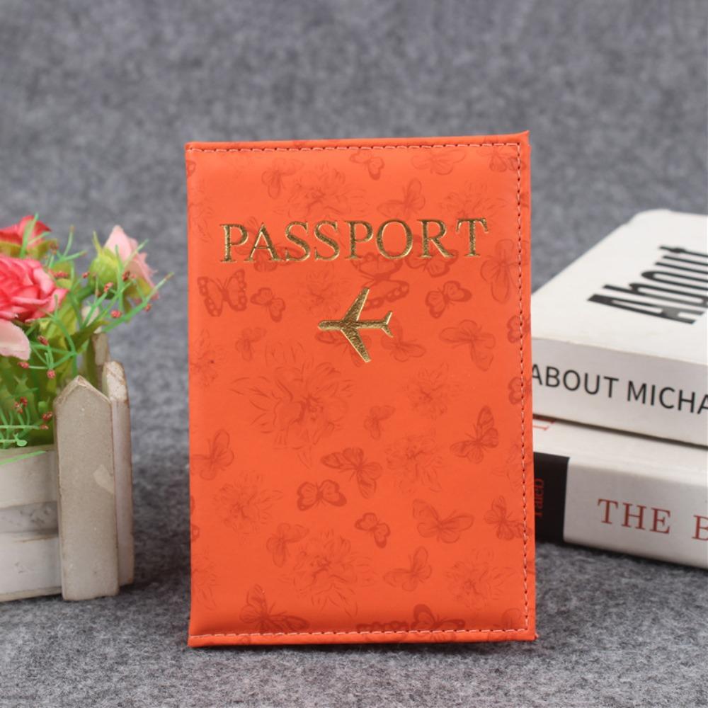 Portable Butterfly Print Passport Holder Multi-function Waterproof Passport Cover PU Leather Credit Card Case Travel