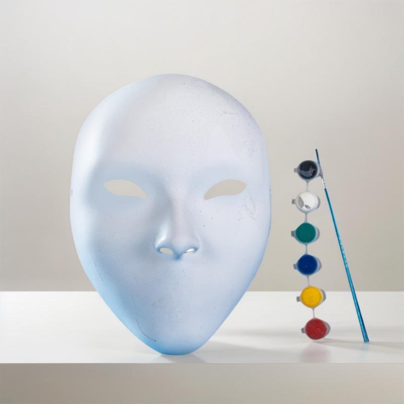 Nuo Operas Mask DIY Full Face Masks Plain White Mask Blank Paintable Mask Mardi Gras Mask Masquerades Mask Party Mask