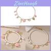 Geometric Heart Pendant Necklace And Bracelet Set For Women With Pearl And Alloy Jewelry
