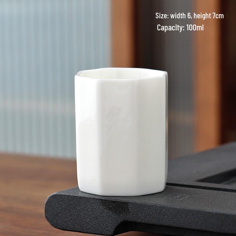 Ремесленная Белоснежная Фарфоровая Пиала для Чая Гунфу с Оттенком Бараньего Жира Tea Cup