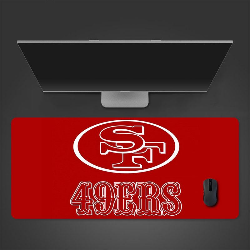 49ers Mouse Pad, Large Gaming Desk Mat, Non-slip XXL Mousepad for Laptop & Tablet, Mini PC Playmat with Stitched Edges