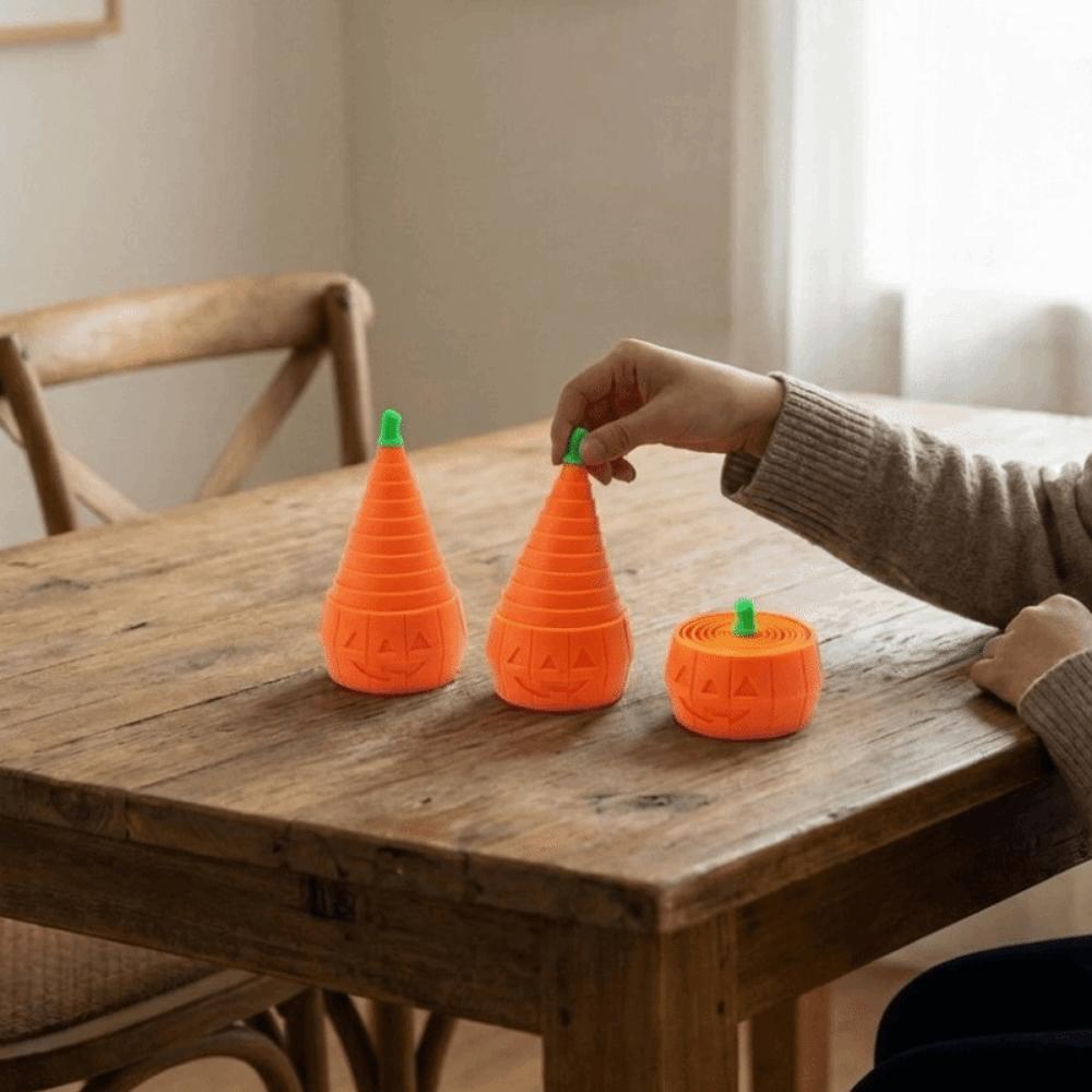 Halloween Theme Retractable Pumpkin Fidget Toy Funny 3D Printed Pumpkin Toy  Kids Gift