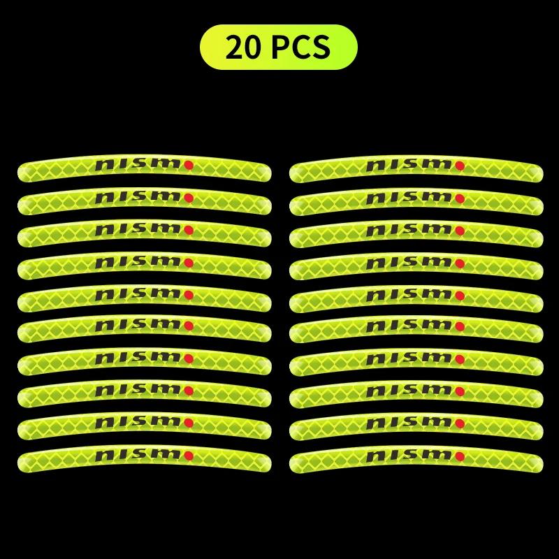 Fashion Car Wheel Hub Reflective Stickers Tire Rim Luminous Sticker or Nissan Tiida Teana Skyline Juke X-trail Car Accessories