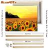 RUOPOTY Picture By Numbers Sunflower Flower Wall Art Unique Gift HandPainted Paint By Number Butterfly Decoration