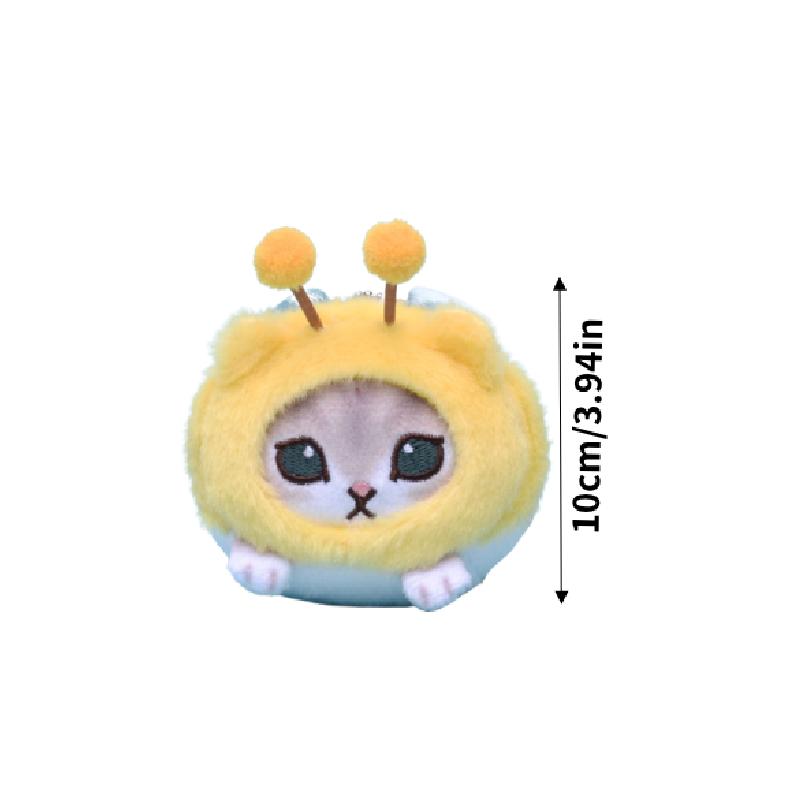 

Dressed As Cat Bee Cartoon Plush Toy Pendant Key Chain Doll Attachment Girl Gift Style A
