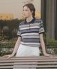 Tilaidai Retro Wave Stripe Polo T-Shirt Tisu01Ts17_Navy