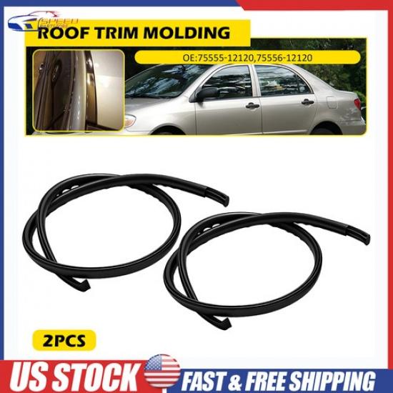 2 шт. Для Toyota Corolla 2003-08 Автомобильная черная уплотнительная накладка на кромку крыши Резиновая уплотнительная полоса