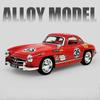 1:32 Scale 300SL Vintage Car Toy Models Alloy Diecast Sound Light Doors Opened Pull Back Rubber Tires for Kids Birthday Gifts