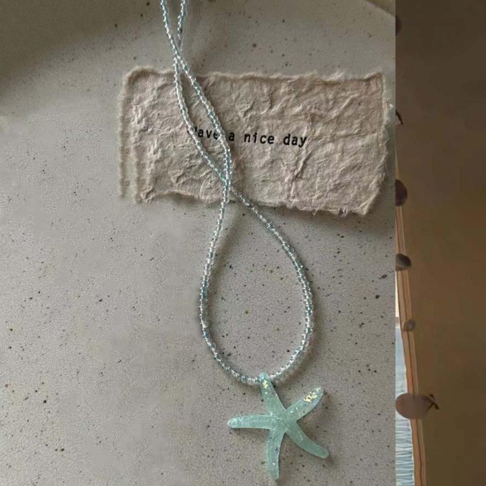 Beach Sea Series Bohemian Starfish Choker Bohemian Starfish Rice Beads Chain  Women