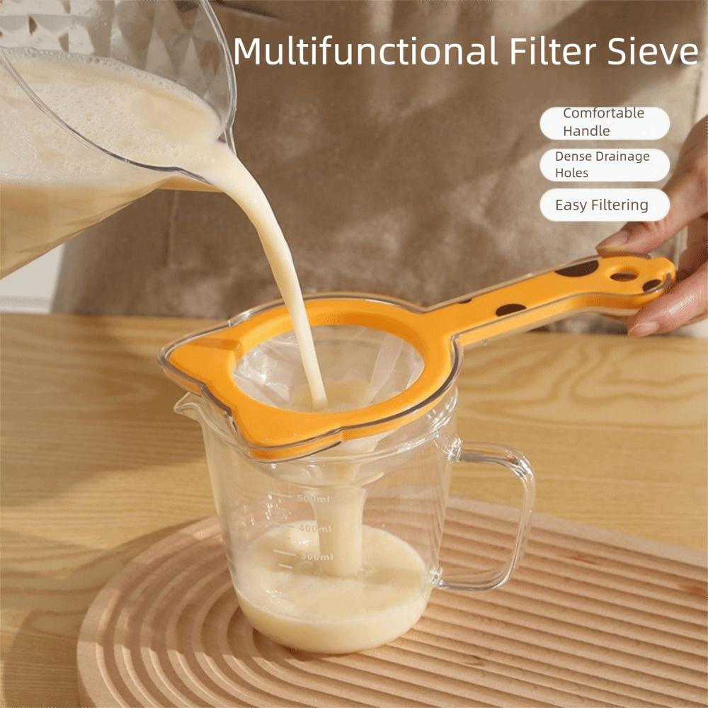 Double-layer Kitchen Oil Funnel with Filter 2 In 1 Juice Strainer Durable Mesh Flour Sieve  Yogurt
