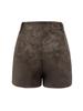 Women's High Waist Imitation Deerskin Velvet A-line Shorts - Autumn Slimming Style