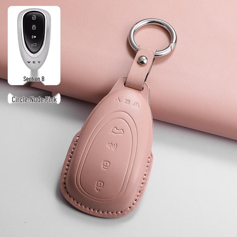 Great Wall Wey Blue Mountain 3D PU Leather Key Pouch with Car Remote Key Buckle