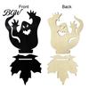 Wear Resistant Black Holder Halloween Ghost Candle Holder, Solid Wood Tea Light Stand, Maple Leaf Hollow Silhouette Shadow Base Candlestick,