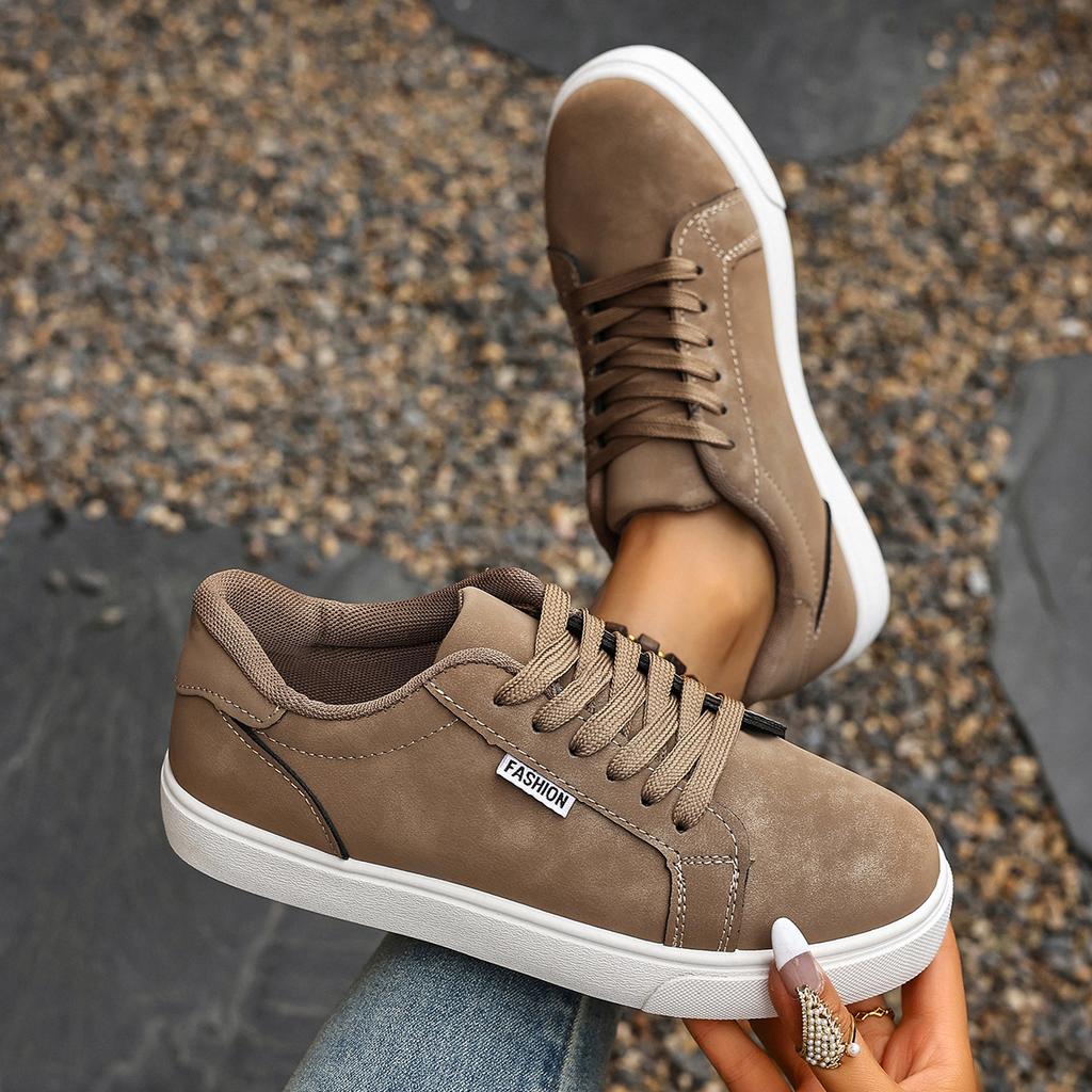 Neue Damen-Schuhe - Runde Zehenpartie Niedrige Freizeitschuhe - Dicke Sohle und Weiche Sohle Einzelne Schuhe