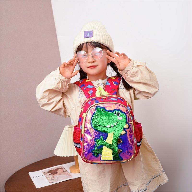 Charming Sequin Dinosaur Preschool Backpack Neutral For Boys And Girls