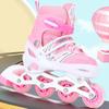 Adjustable Childrens Roller Shoes With Mesh Fabric Pvc Wheels For Play Outdoor