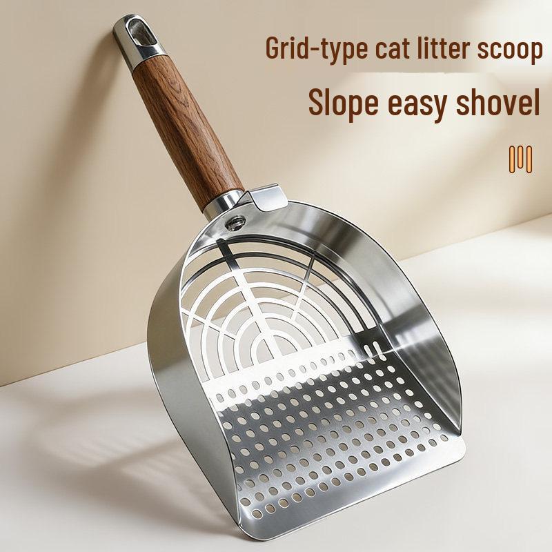 High-Efficiency Stainless Steel Cat Litter Scoop for Tofu Litter, Fine Holes, Durable Poop Removal Tool