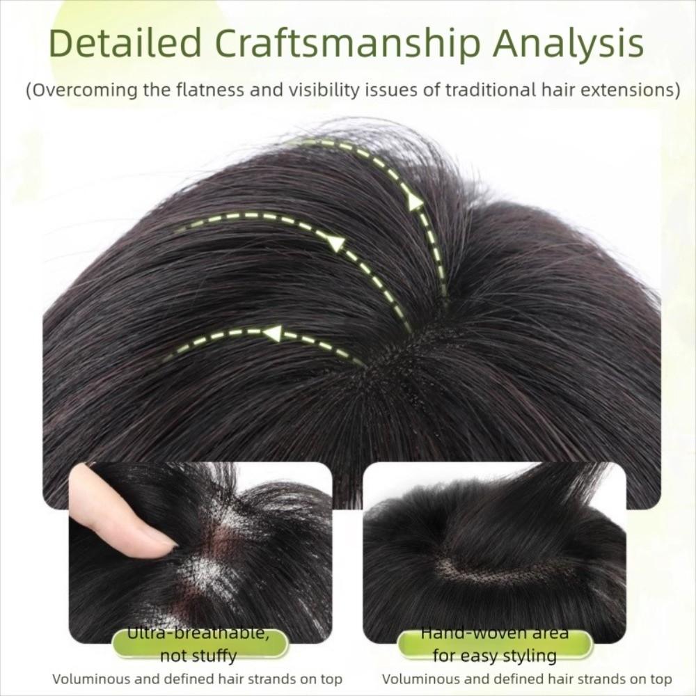 Synthetic Head Top Fake Hair Piece Hair Toppers Wigs with Bangs  Cover White Hair & Hairline
