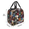 Stephen King Book Covers Horror Bookworm Insulated Lunch Bag for Women Children Portable Food Boxes Thermal Lunch Box Tote