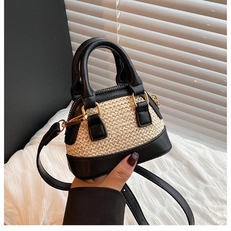 

Популярная сумка-мессенджер с цветовым блоком, мини-сумка-ракушка, новая милая сумочка 2025 года, женская сумка через плечо чёрный