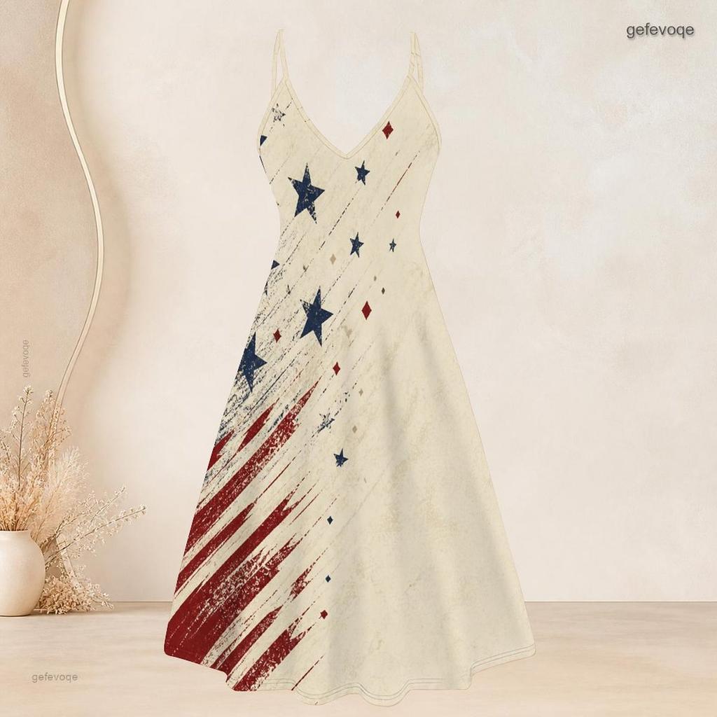Women Plus Size Two Piece Set Strappy V Neck Flared Dress Short Sleeve Open Cardigan Printed Star Moon Pattern Beige Navy Red