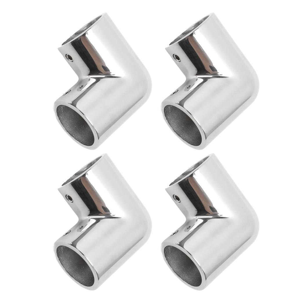 4PCS 2 Way 90 Degree Boat Hand Rail Fitting 25mm ID 316 Stainless Steel Elbow Pipe Joint Connector for Ship Yacht