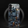 Mechanical structure pattern tempered glass phone case suitable for Samsung Galaxy S26 S25 S24 S23 S22 S21 S20 FE/Ultra/Plus