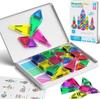 Magnetische Bausteine Set 42 Teile Reise Spielzeug für Kinder Tragbar MINI Magnetische Bausteine Montessori Spielzeug Geschenk für Kleinkinder 3+ Jahre