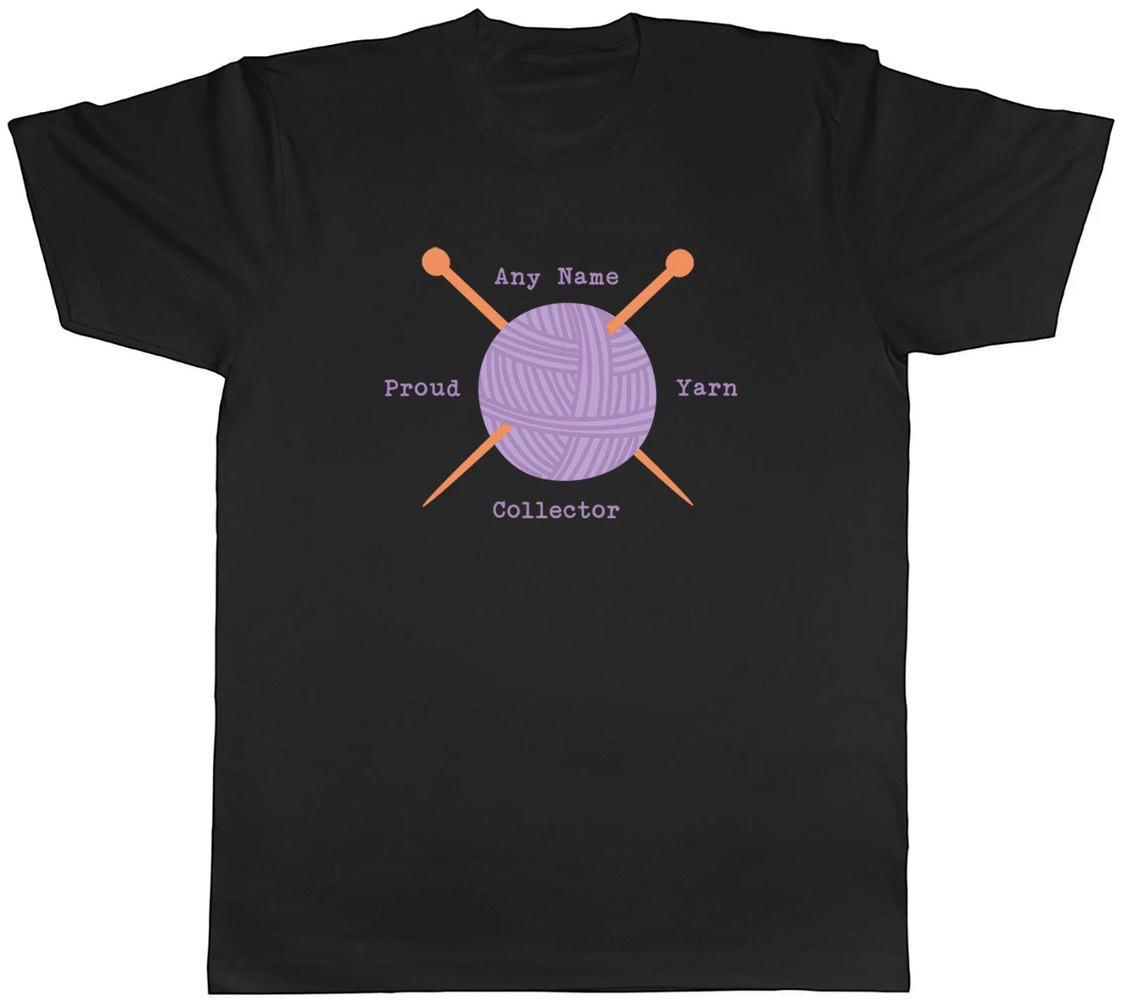 Personalised Proud Yarn Collector Knitting Mens T-Shirt Tee Gift Top S