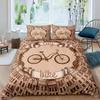 Pink Bicycle Duvet Cover For Girls Women Twin Full King Size,Roses Flower Bedding Set Bike Floral Green Leaves Comforter Cover