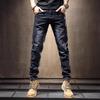 Men's Slim Straight Black & Gray Jeans: 2025 Fashion Elastic Skinny Casual Trousers