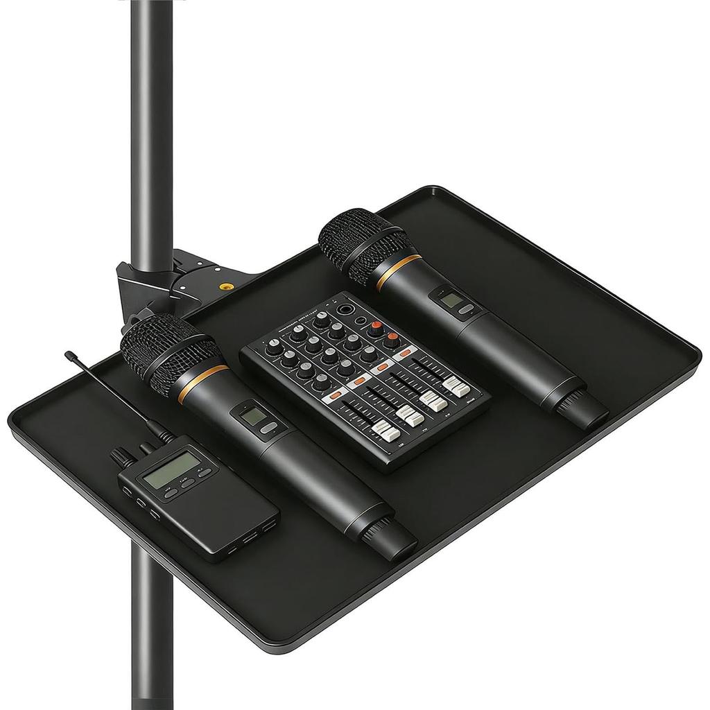 Tachiuwa Microphone Stand Tray Tripod Shelf Table Clamp Live Streaming Utility Shelf 27cm×20.5cm×2cm