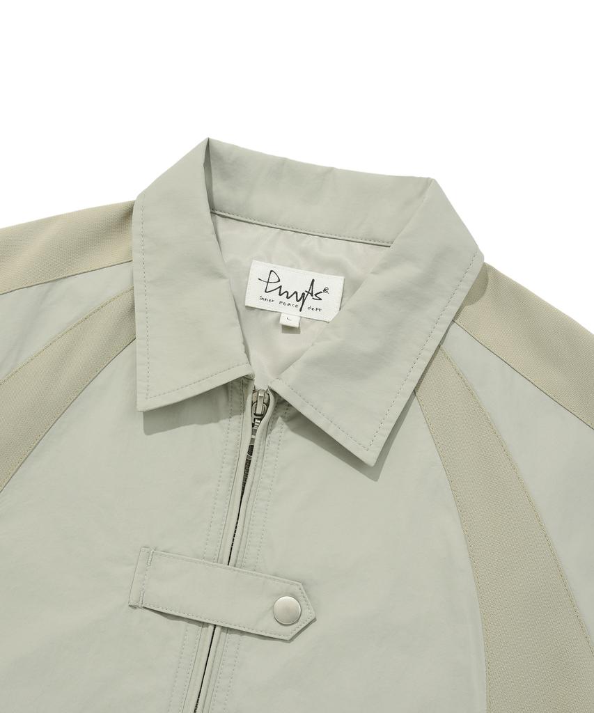 Physical Department Colorblock Curve Trucker Jacket Greige