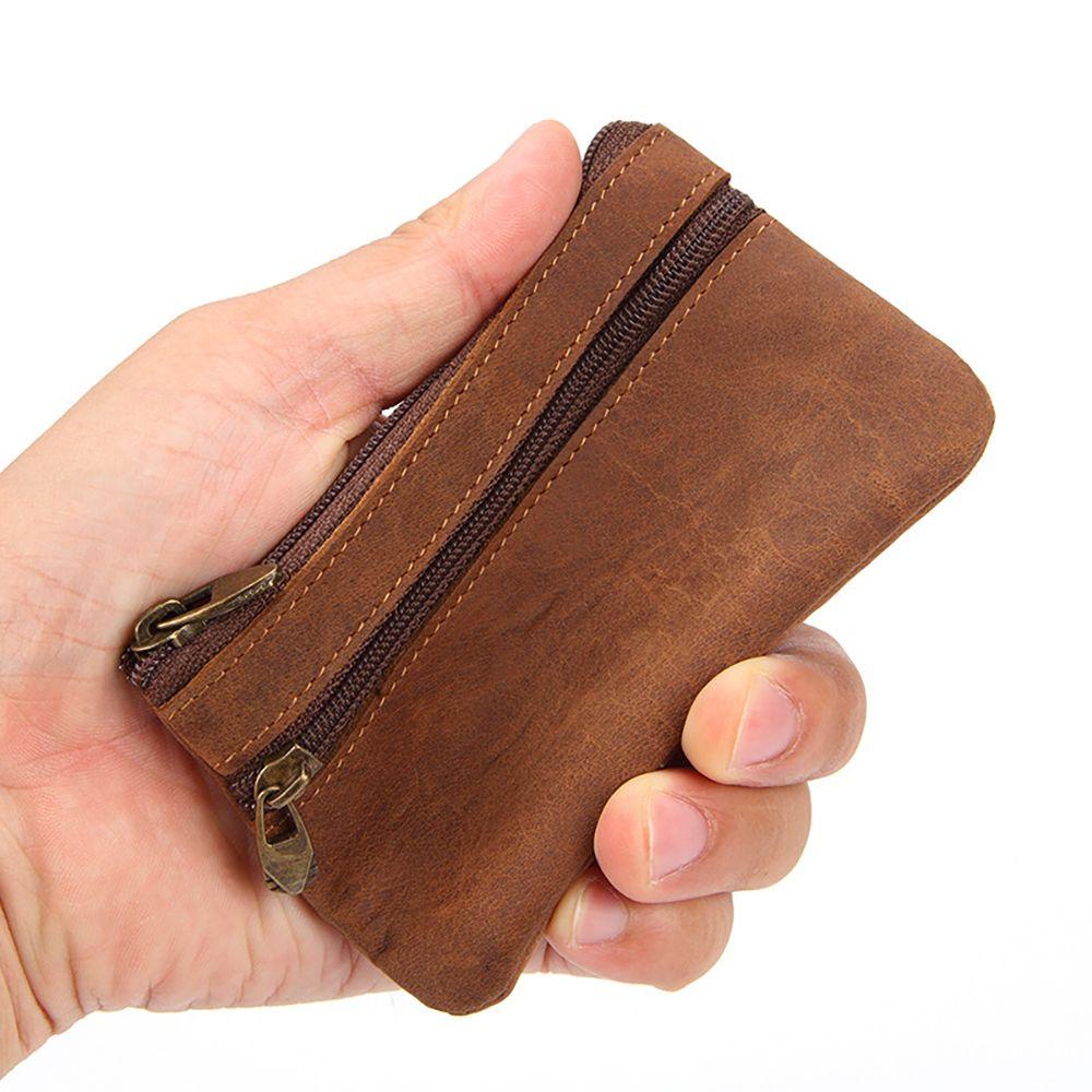 Men Mini Pocket Storage Bag Money Bag Cowhide Coin Purse Clutch Bag Wallet Zero Purse