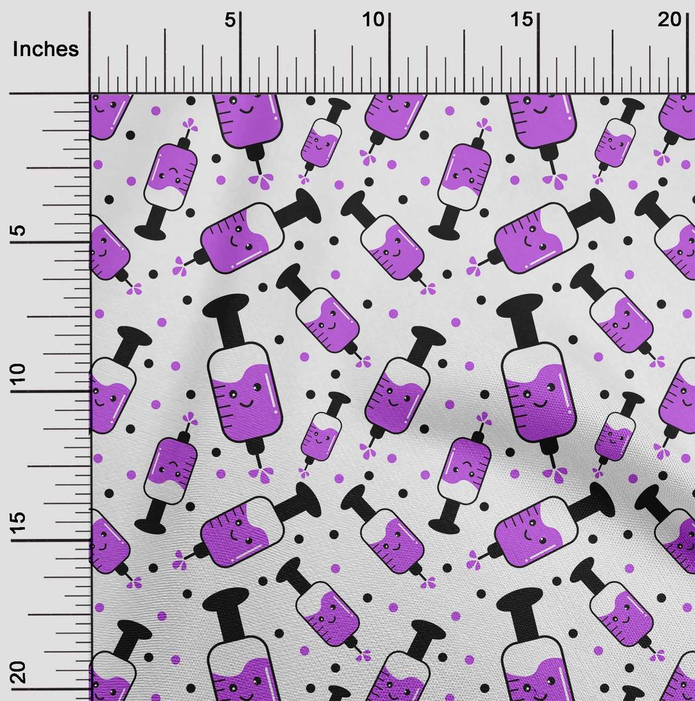 oneOone Cotton Flex Fuschia Pink Fabric Medical Virus DIY Clothing Quilting Fabric Print Fabric by Yard 40 Inche