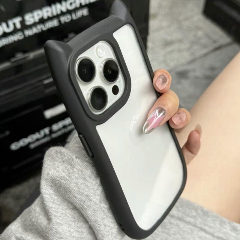 

Aesthetic 3D Cute Cat Ears Case For Xiaomi 17 Pro Max 15 14 Ultra Note 13 5G Transparent Cartoon Bumper Protective Cover For Xiaomi 17 ProMax
