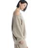 Teulimingbeodeu Scratch Damage Boat Neck Sweat Shirt [ Beige ]