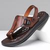 TUINANLE Neue Herren Rutschfeste Ledersandalen Offene Zehen Weiche Sommer Strand Pantoffeln für Herren Outdoor Lässige Bequeme Sandalen