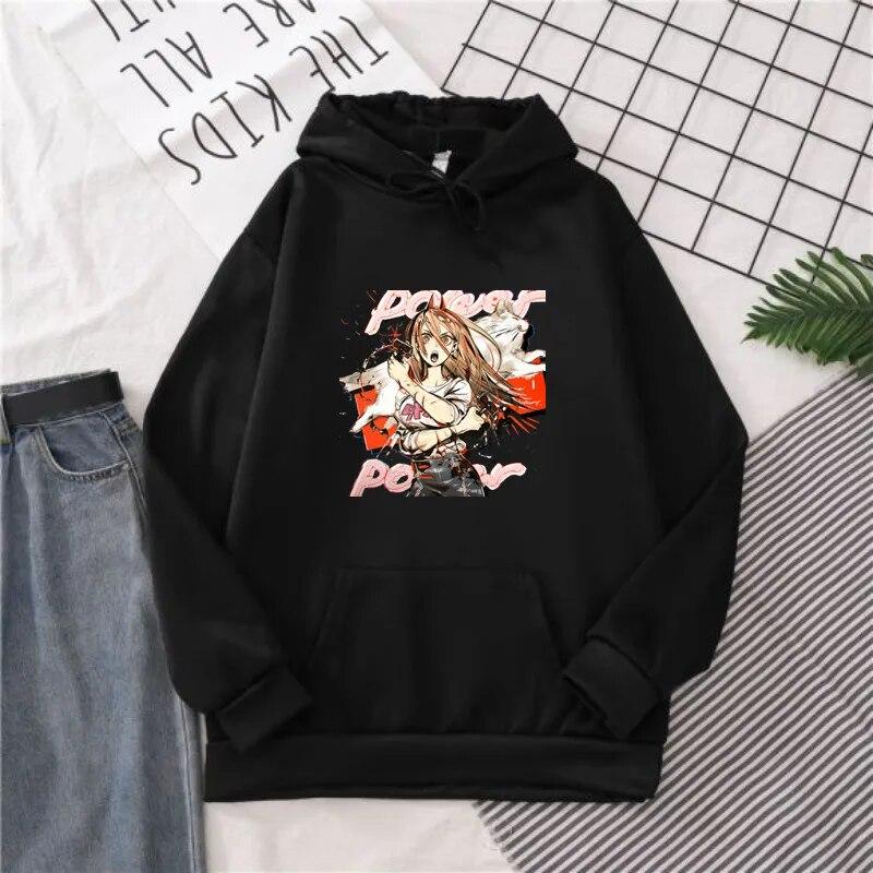 Толстовка унисекс с бензопилой, толстовки с капюшоном в стиле аниме, модная однотонная толстовка с длинными рукавами, женское пальто, пуловер, женская толстовка в стиле панк унисекс, Прямая поставка L